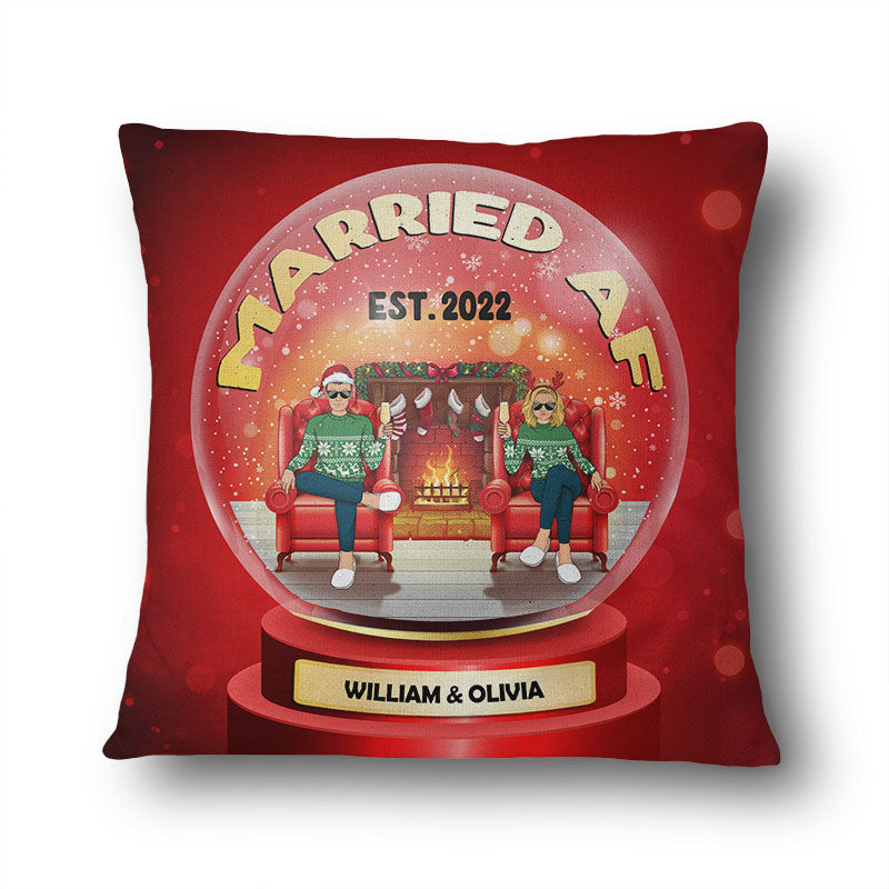 Christmas Married AF - Gift For Couples - Personalized Custom Pillow