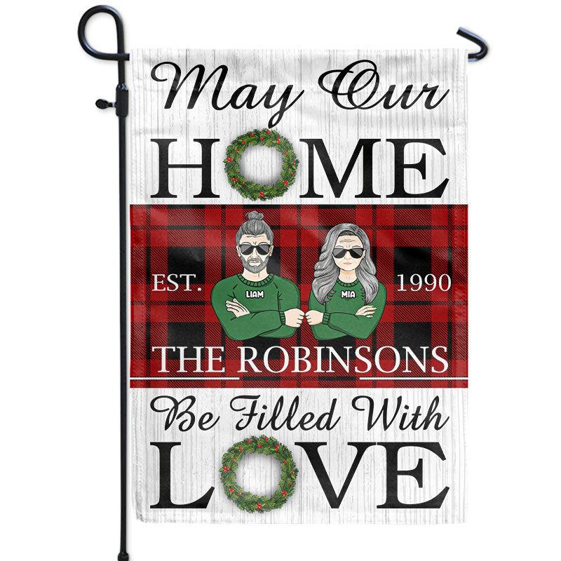 Christmas Couple Be Filled With Love - Personalized Custom Flag