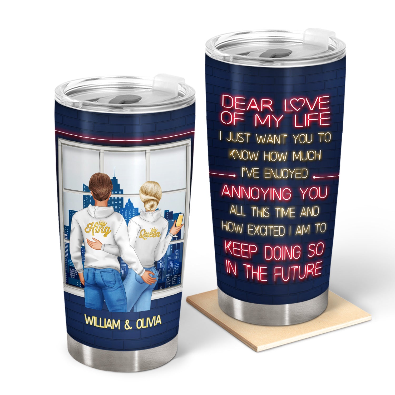 Dear Love Of My Life - Gift For Couples - Personalized Custom Tumbler