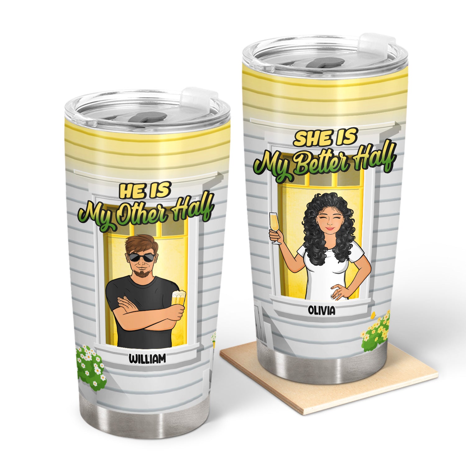 Other Half Better Half - Gift For Couples - Personalized Custom Tumbler