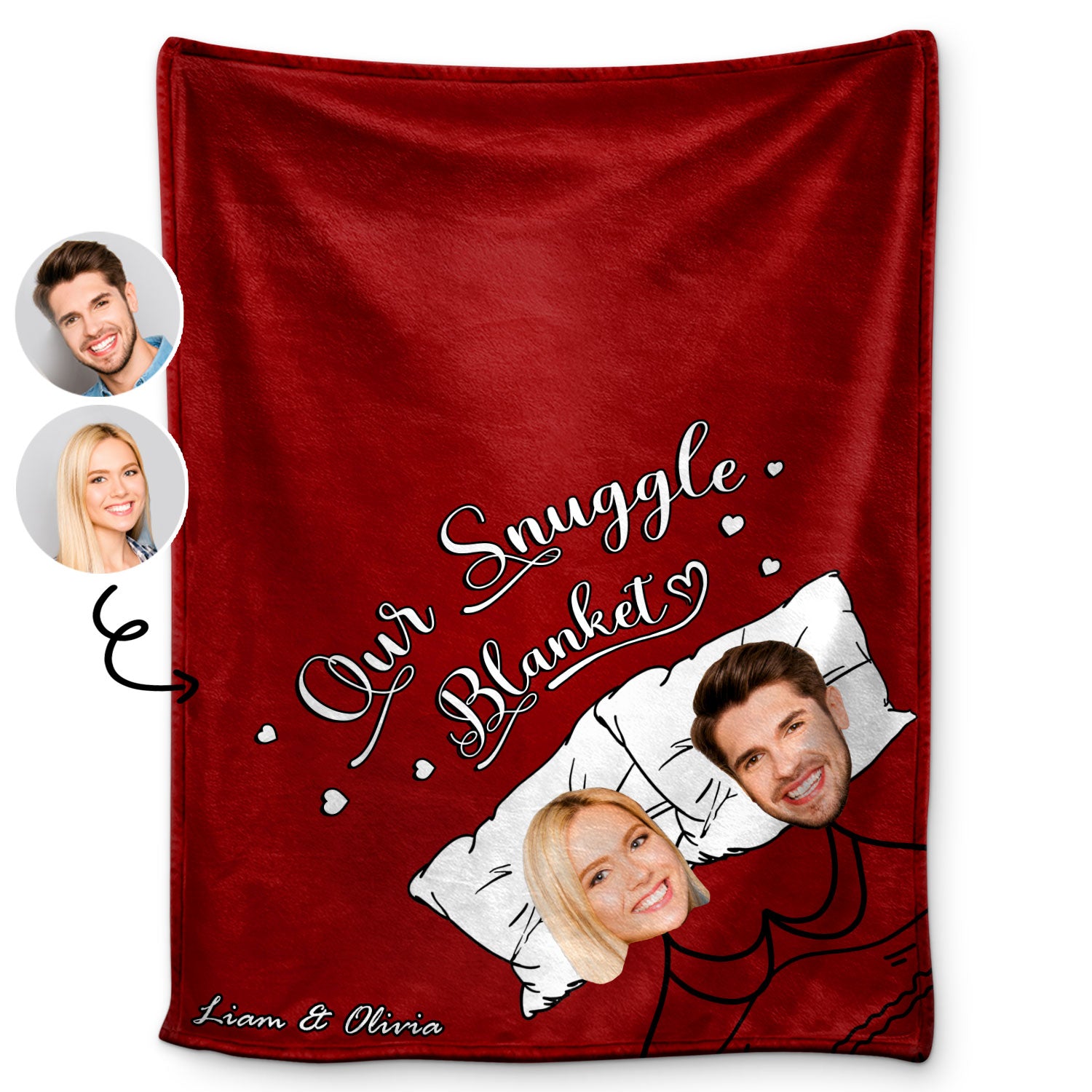 Custom Photo Our Snuggle Blanket Funny - Gift For Couple - Personalized Custom Fleece Blanket