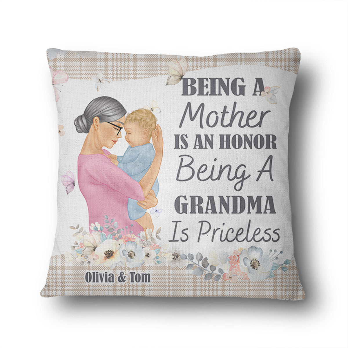 Being A Grandma Is Priceless - Personalized Custom Pillow - Wander Prints™