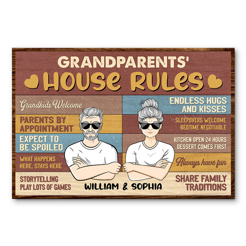 Grandparents' House Rules - Personalized Custom Poster