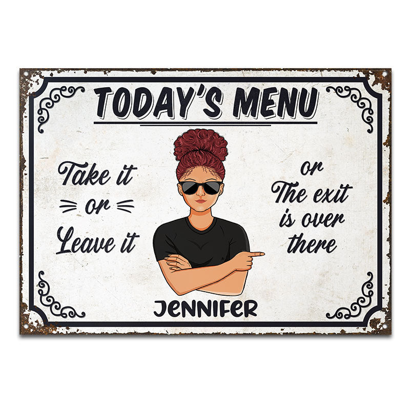 Today's Menu - Kitchen Decor - Personalized Custom Classic Metal Signs