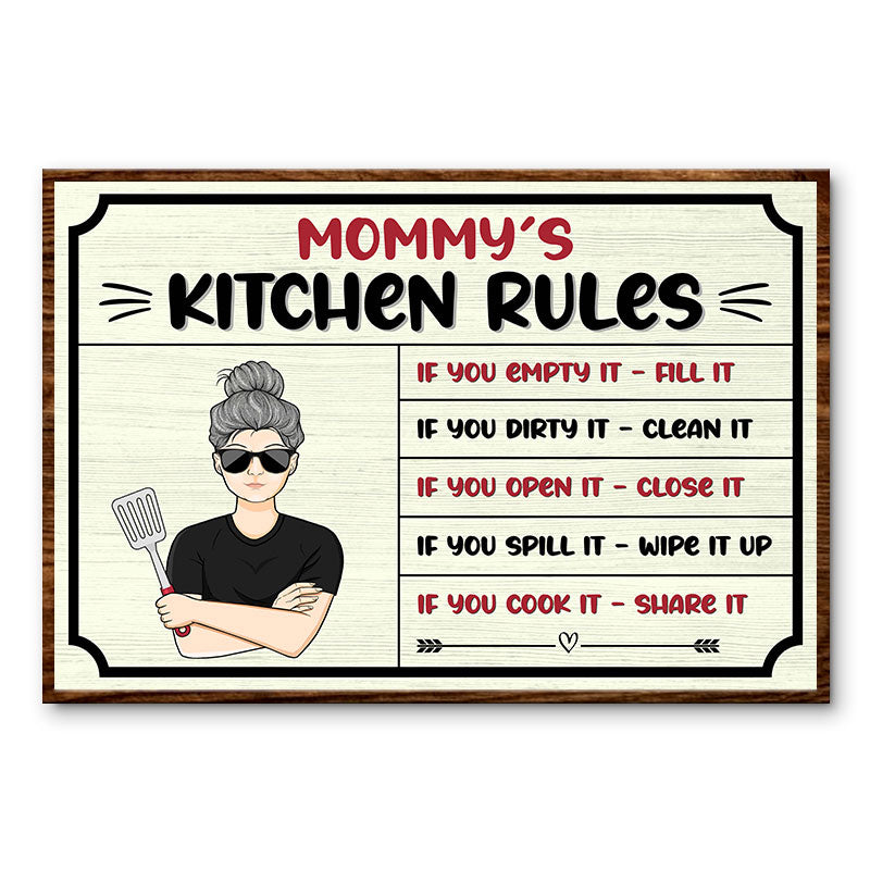 Kitchen Rules If You Mom Grandma Kitchen - Personalized Custom Poster