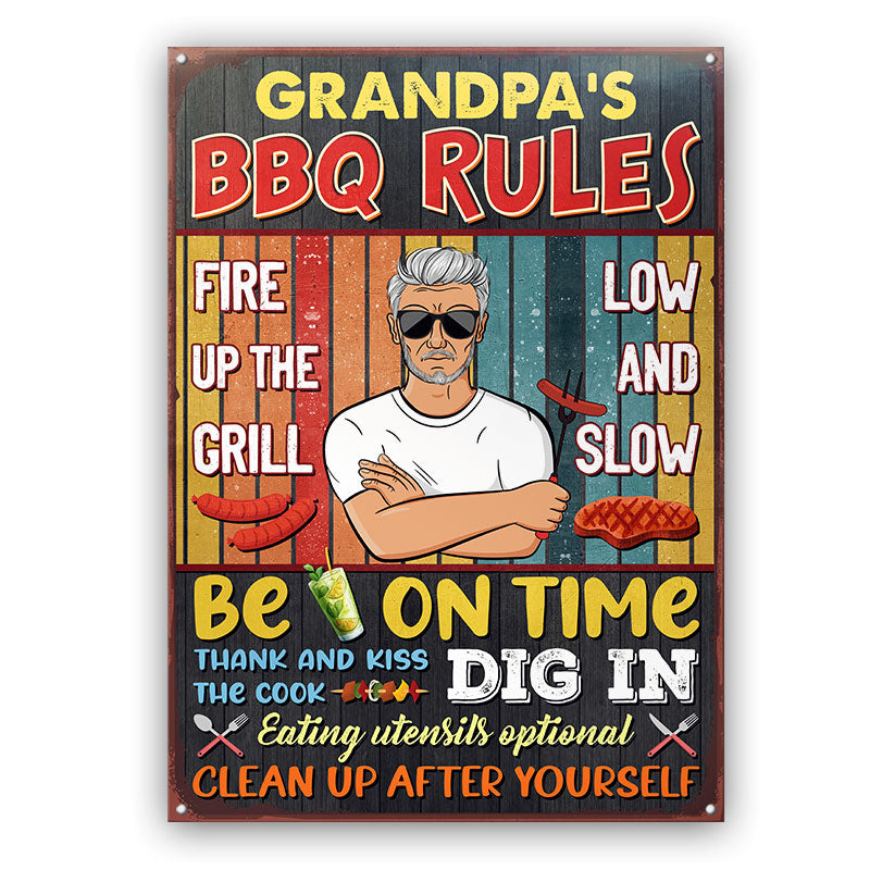 Dad's Barbecue Smokehouse and Grill Personalized Metal Signs