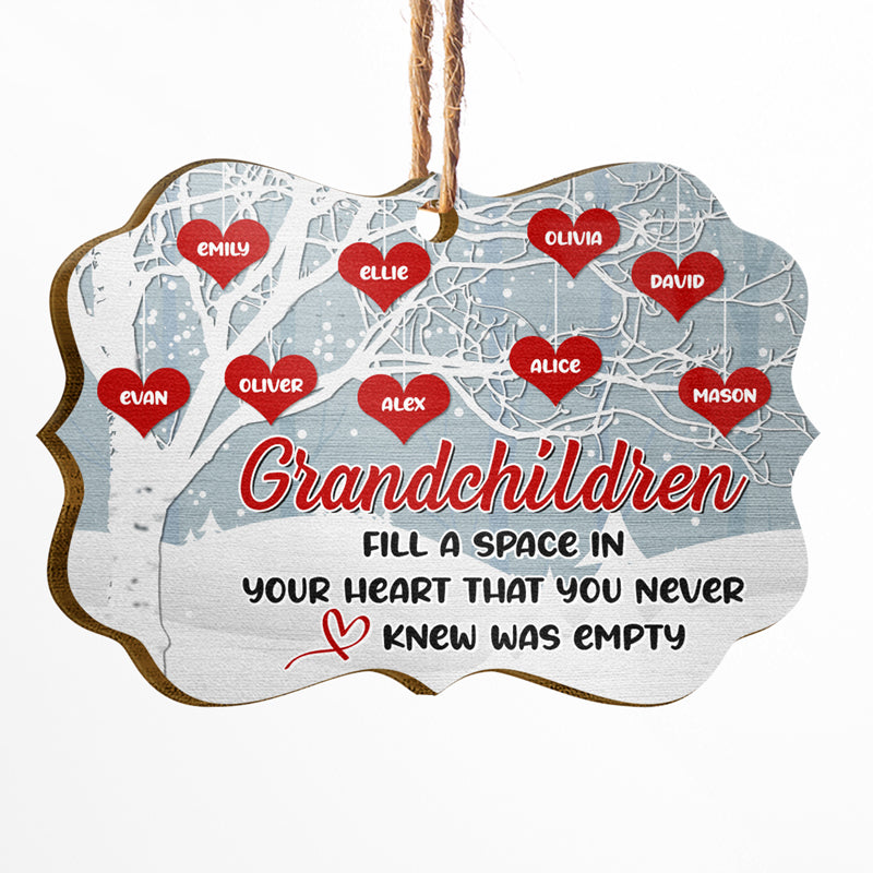 Family Tree Fill A Space In Your Heart - Gift For Grandparents - Personalized Custom Wooden Ornament