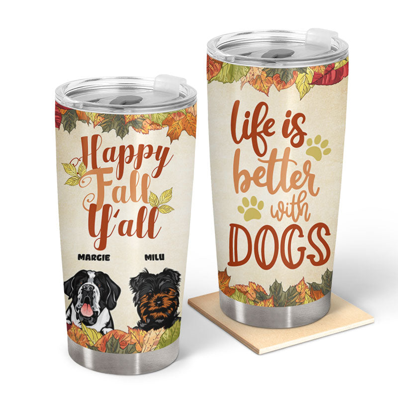 It's Fall Y'all PICK YOUR SIZE Stainless Steel Tumbler. Please List Font  Choice for Name in Personalization Section. 