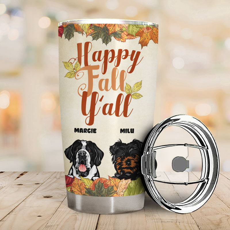 It's Fall Y'all PICK YOUR SIZE Stainless Steel Tumbler. Please List Font  Choice for Name in Personalization Section. 