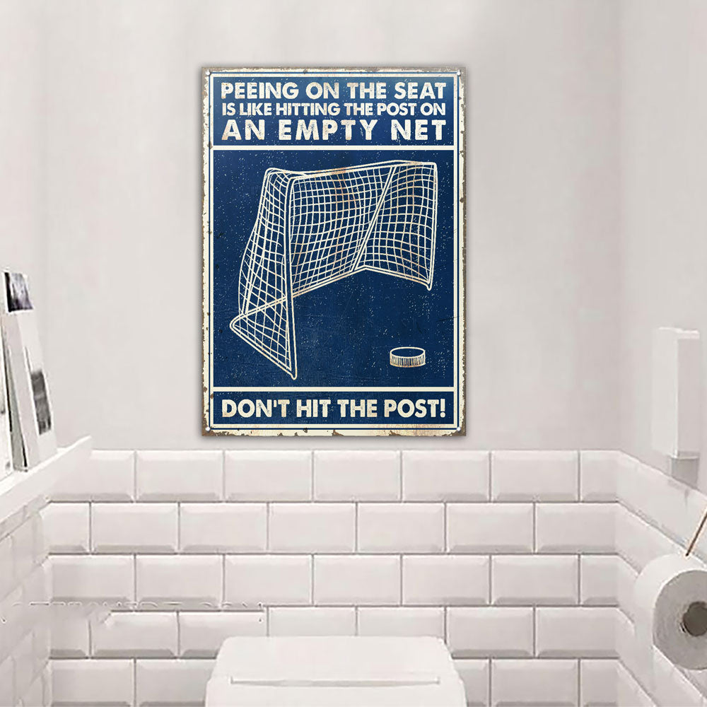 Hockey Blue Don't Hit The Post Customized Classic Metal Signs