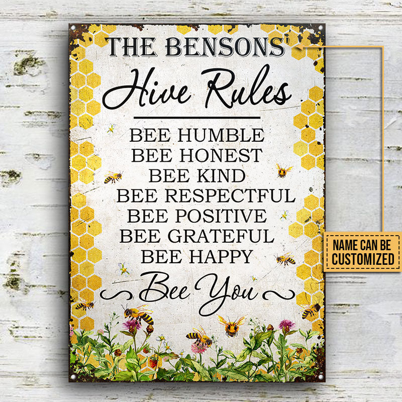 Bee Garden Decor Bee Hive Rules Sign For Home Honey Bee