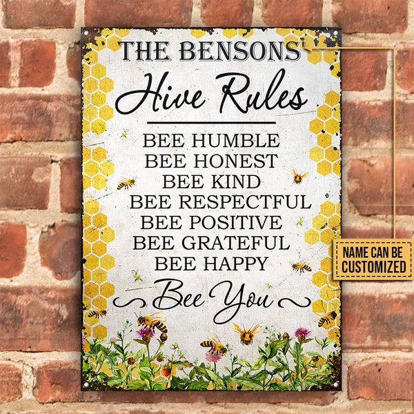 Bee Garden Decor Bee Hive Rules Sign for Home Honey Bee Decorations Hive  Rules S