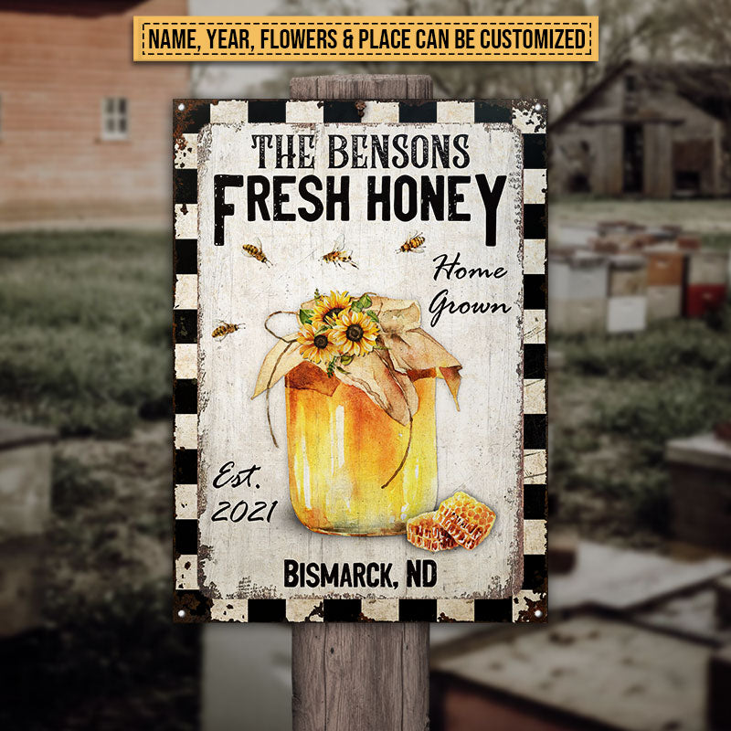 Honey Bee Fresh Honey Custom Classic Metal Signs, Bee Gift, Bee Decor -  Wander Prints™