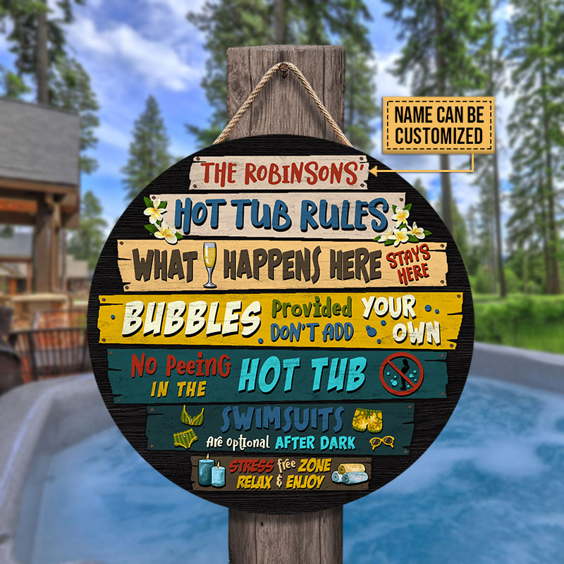 Custom Hot Tub Sign, Personalized Deck Decor, Fun Sign Factory