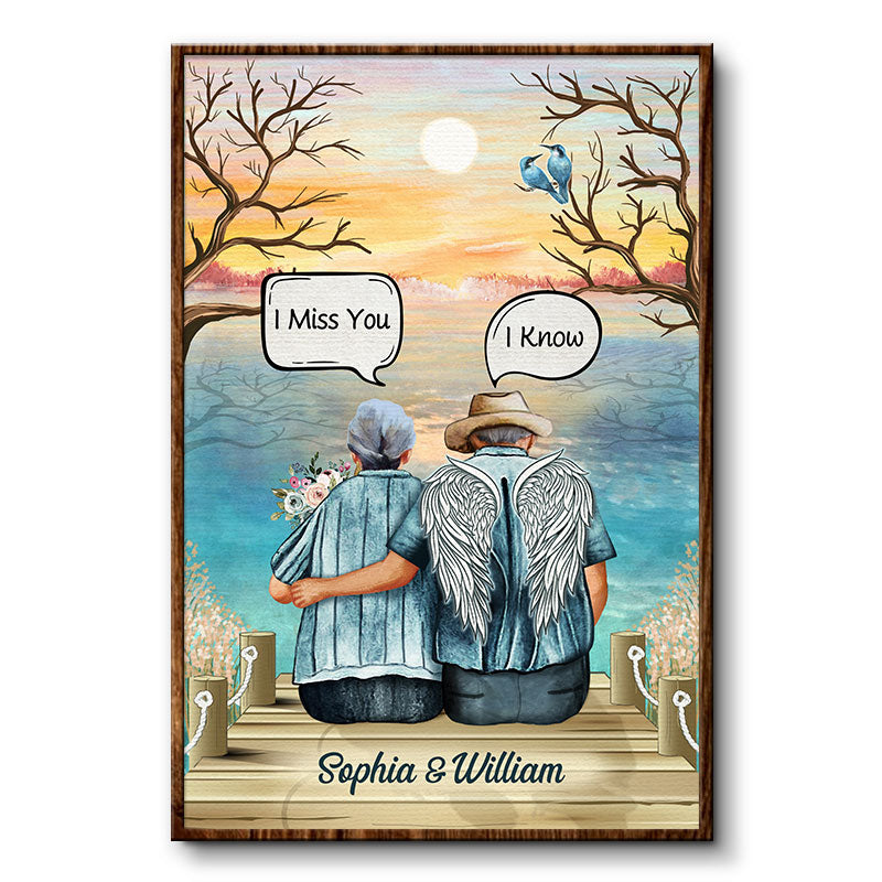 I Miss You Loss Of Husband Widow Old Couple Skin - Memorial Gift - Personalized Custom Poster