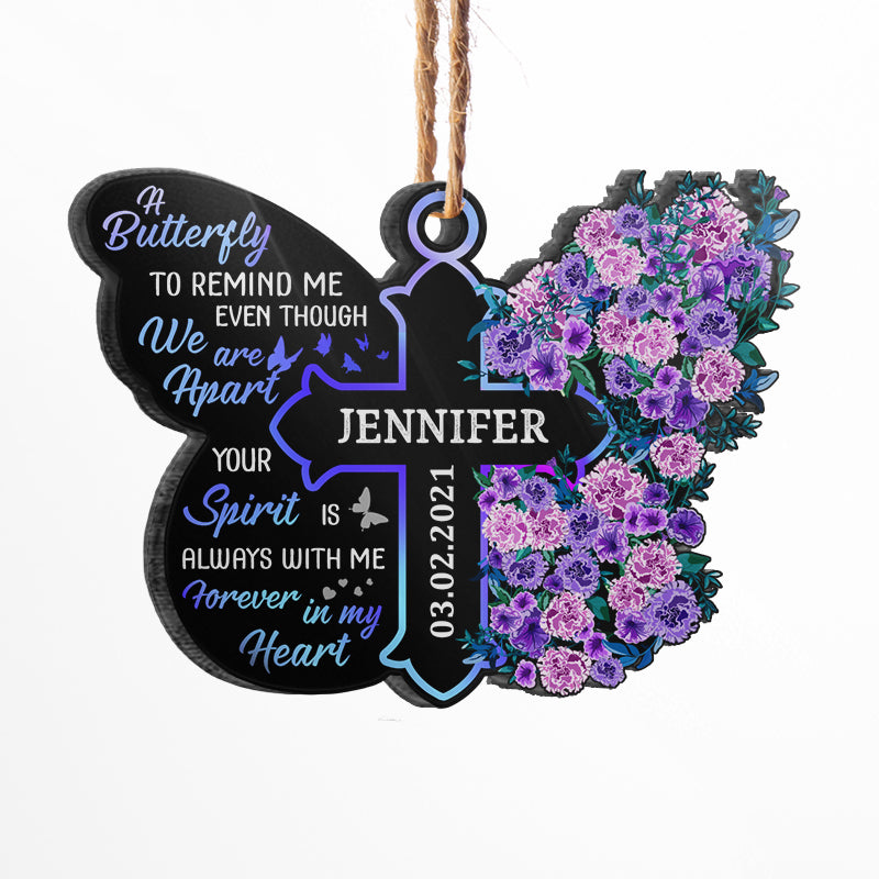 A Butterfly To Remind Me - Memorial Gift - Personalized Custom Butterfly Acrylic Ornament
