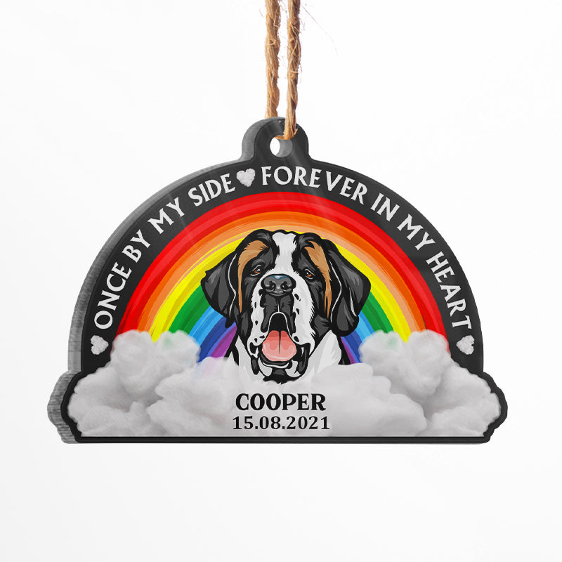 Pawprints Forever In My Heart - Dog Memorial Gift - Personalized Custom Shaped Acrylic Ornament