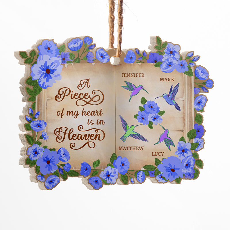 Hummingbird A Piece Of My Heart - Memorial Gift - Personalized Custom Book Acrylic Ornament