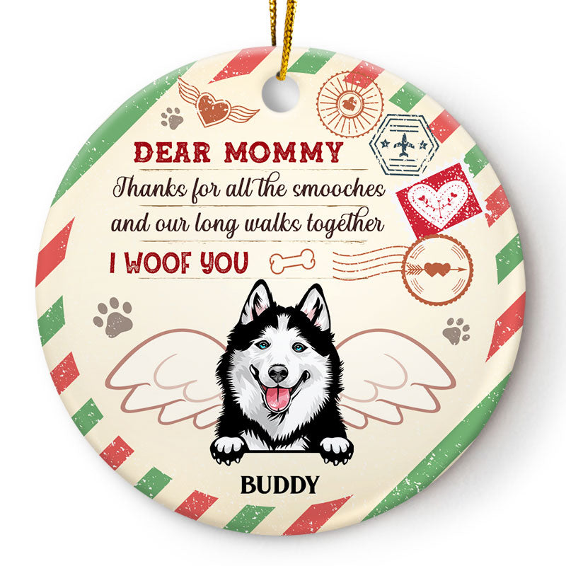 I Woof You - Perfect Gift For Dog Lovers - Personalized Custom Circle Ceramic Ornament