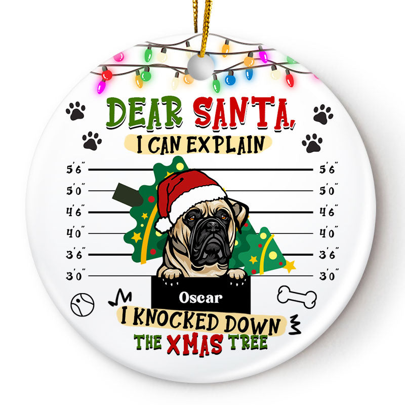I Can Explain - Christmas Gift For Dog Lover - Personalized Custom Circle Ceramic Ornament