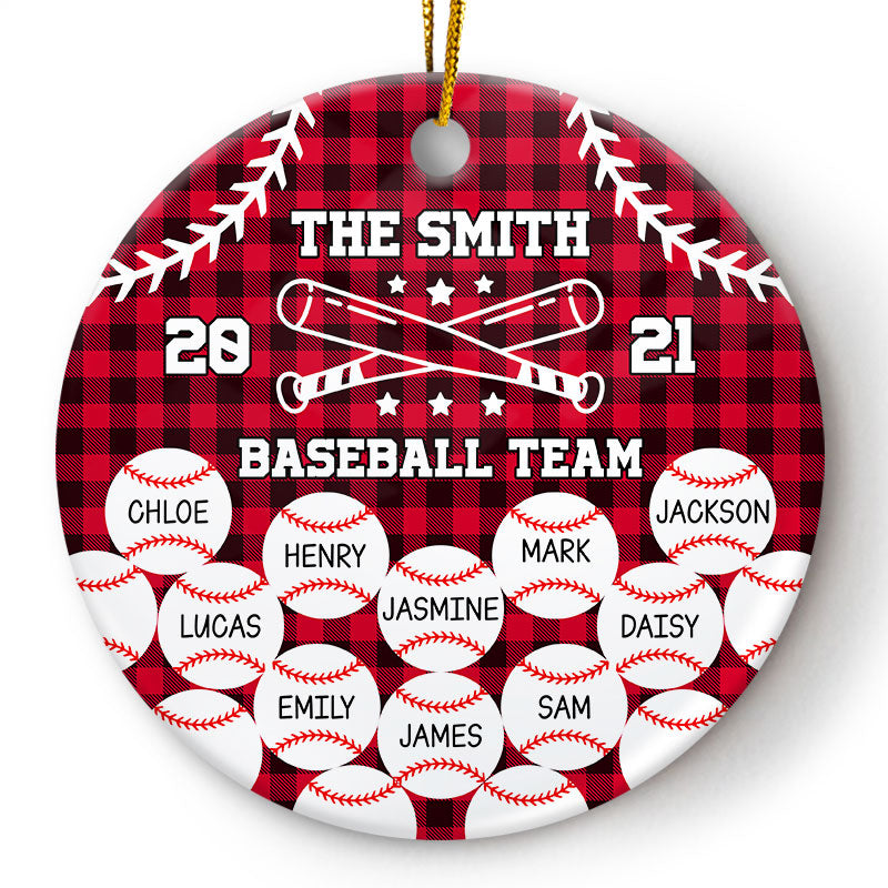 2021 Baseball Team - Christmas Gift For Family - Personalized Custom Circle Ceramic Ornament