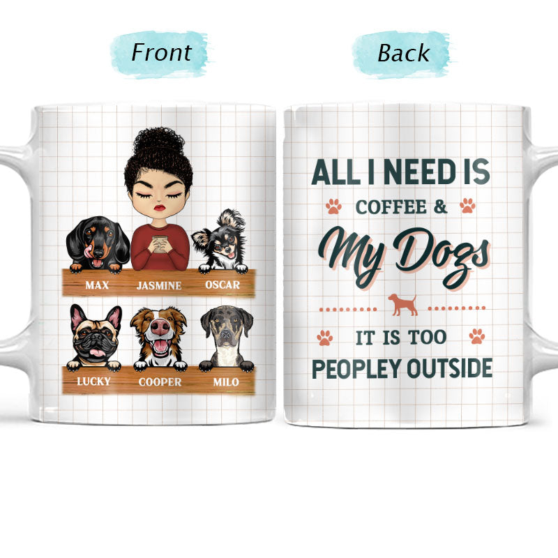 All I Need Is Coffee & My Dog - Gift For Dog Lover - Personalized Custom White Edge-to-Edge Mug
