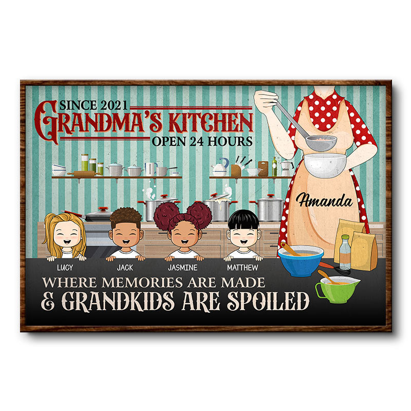 Grandma's Kitchen Where Memories Are Made - Gift For Grandma - Personalized Custom Poster