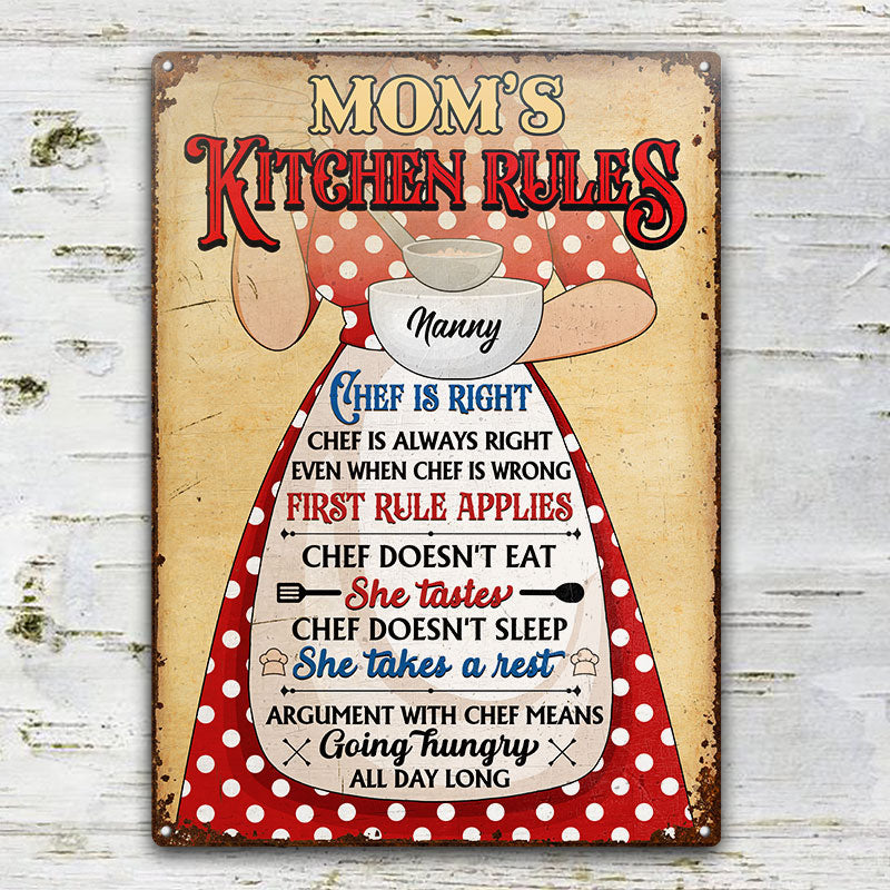 TWO 8x12 TIN SIGNS Funny kitchen rules dinner cooking meals family mom  mother