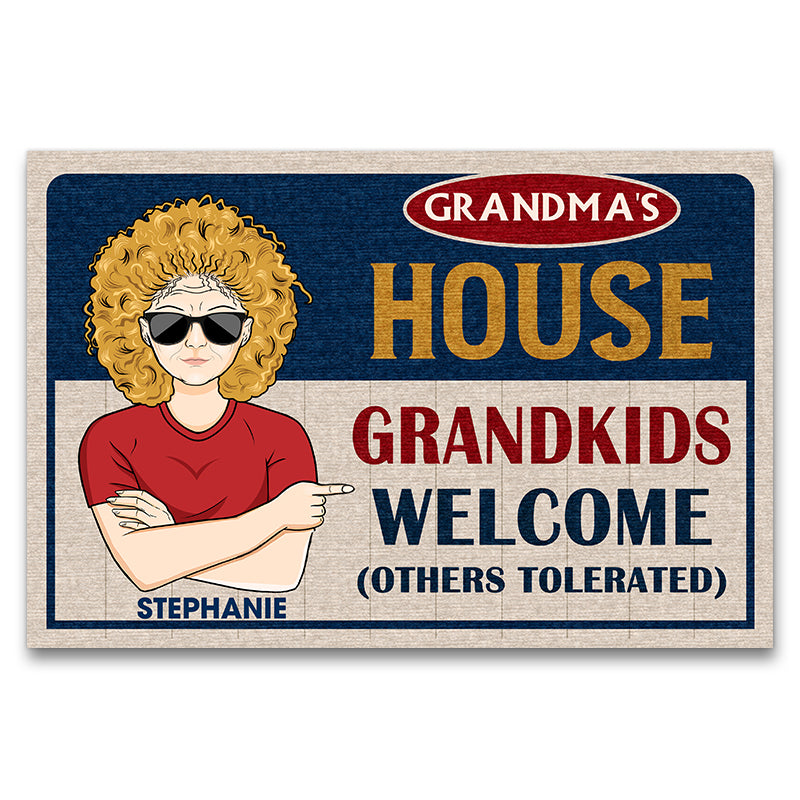 Grandma's House Grandkids Welcome - Gift For Family - Personalized Custom Doormat