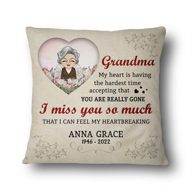 Grandma I Miss You So Much - Memorial Gifts - Personalized Custom Pillow