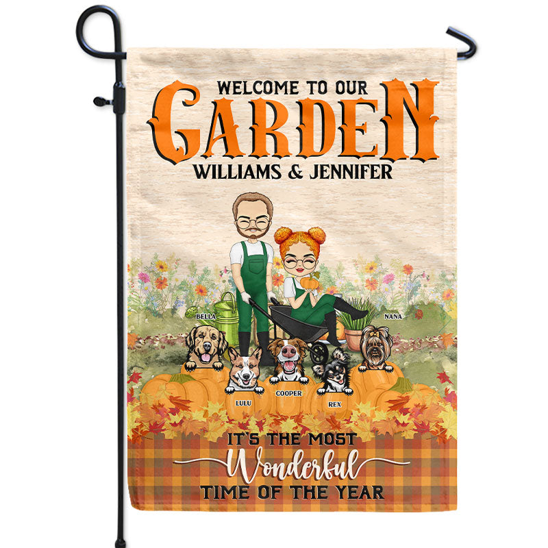 Couple The Most Wonderful Time Of The Year - Gift For Dog Lovers - Personalized Custom Flag