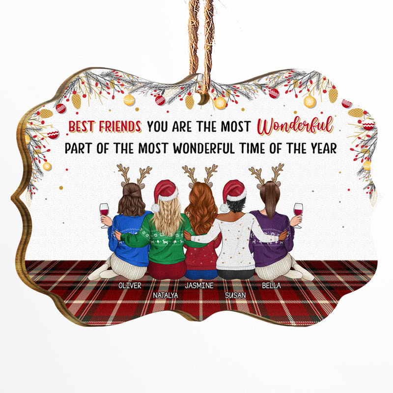 Best Friends Are The Most Wonderful - Christmas Gift For Bestie - Personalized Custom Wooden Ornament