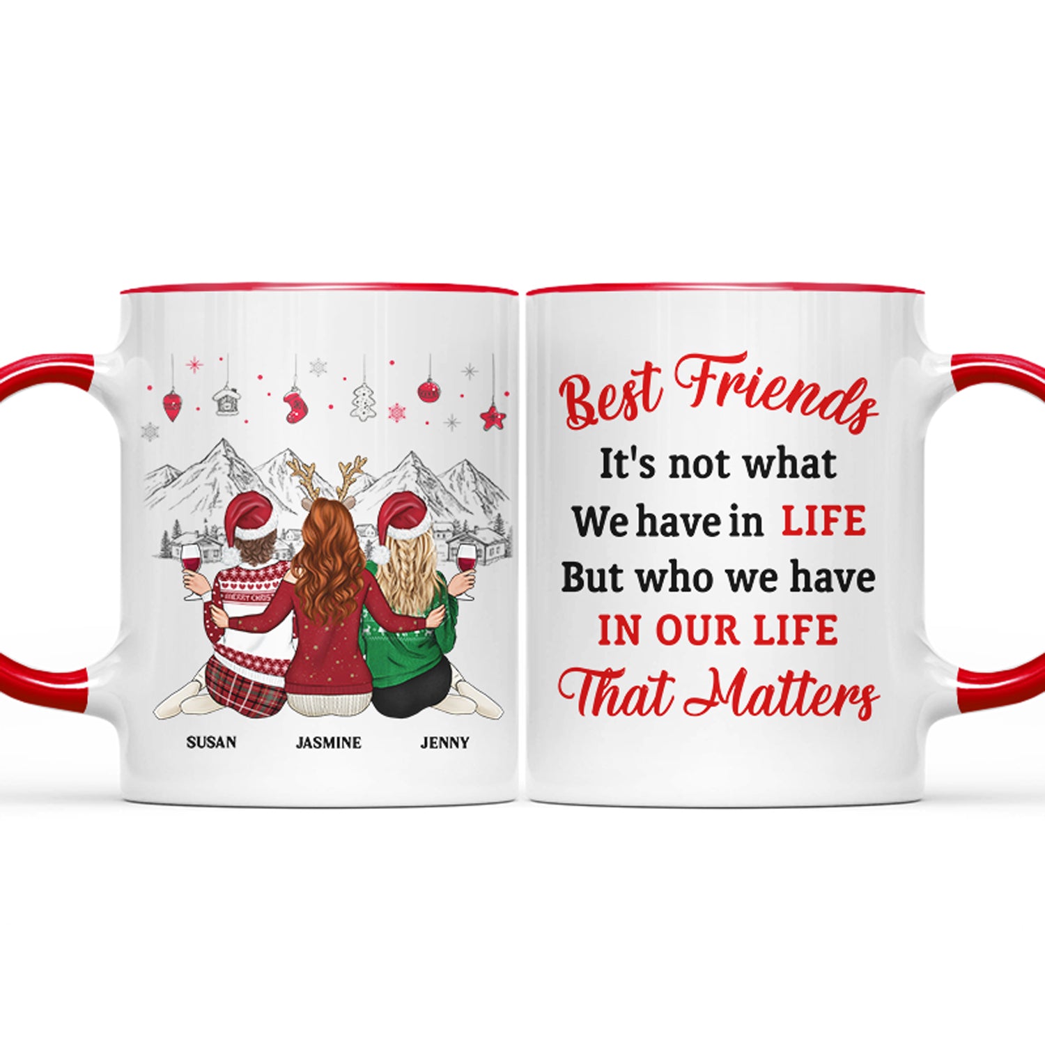 Best Friends It's Not What We Have In Life - Christmas Gift For Bestie - Personalized Custom Accent Mug