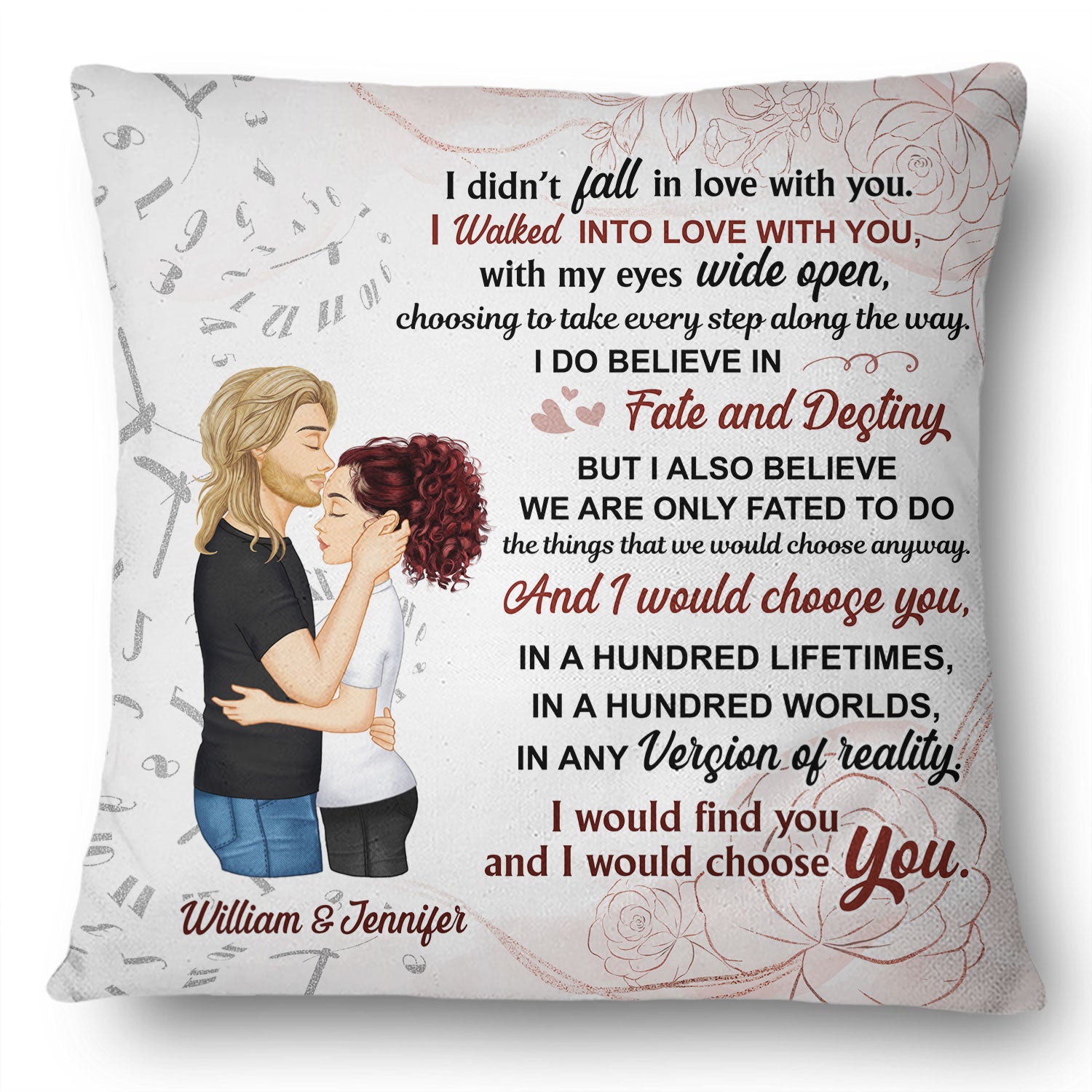 Walked Into Love With You - Gift For Couples - Personalized Custom Pillow