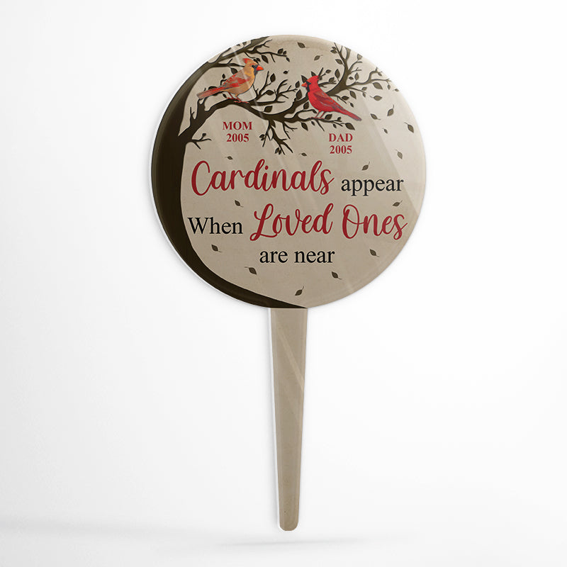 Loved Ones Are Near - Family Memorial Gift - Personalized Custom Circle Acrylic Plaque Stake