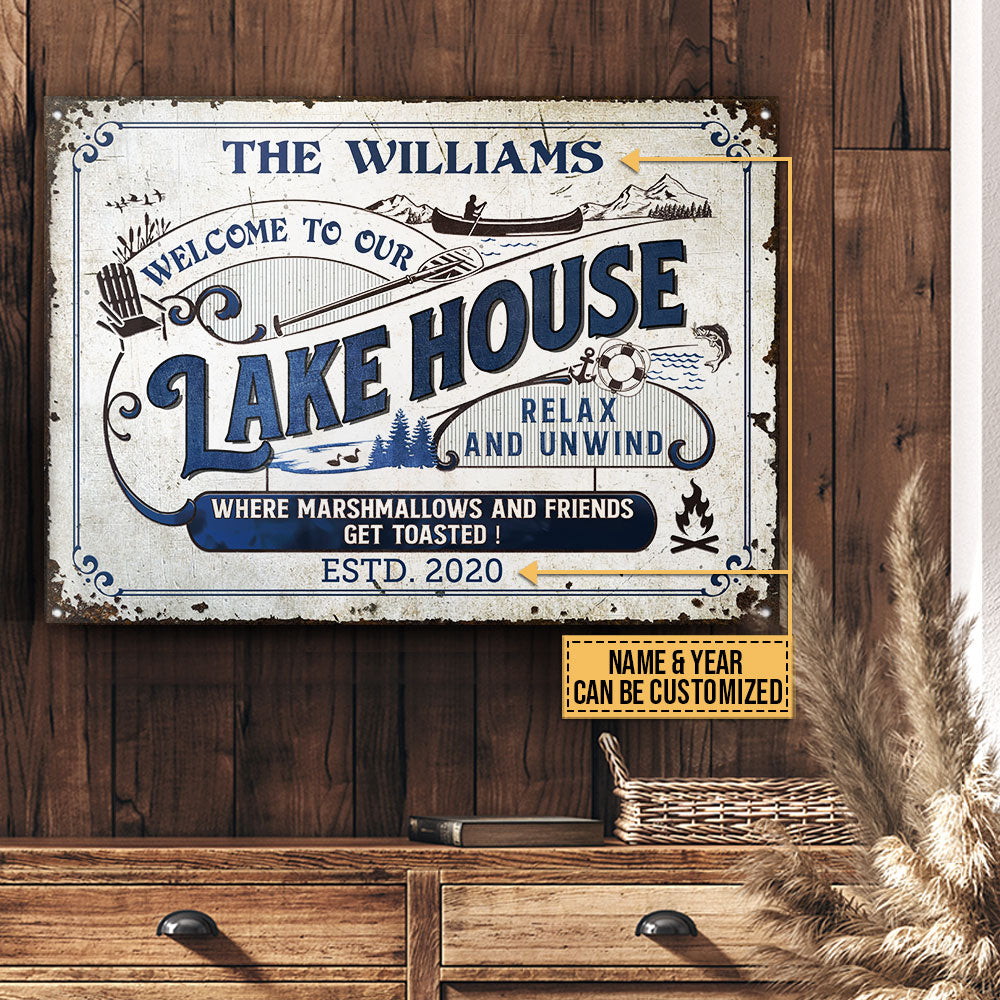 Lake House Get Toasted Custom Classic Metal Signs