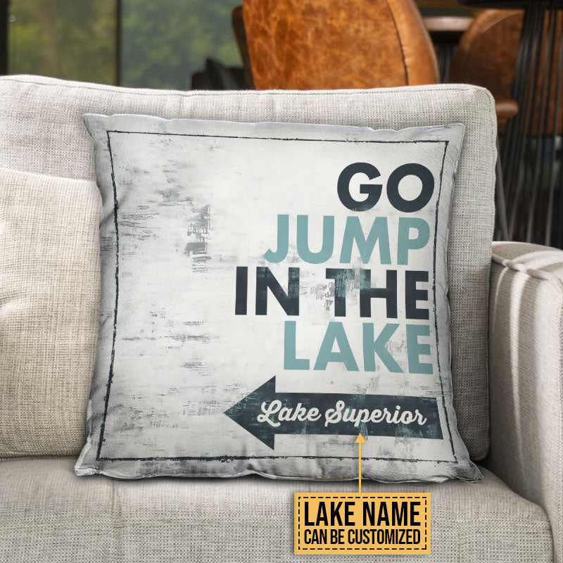 Lake House Jump In The Lake Custom Pillow
