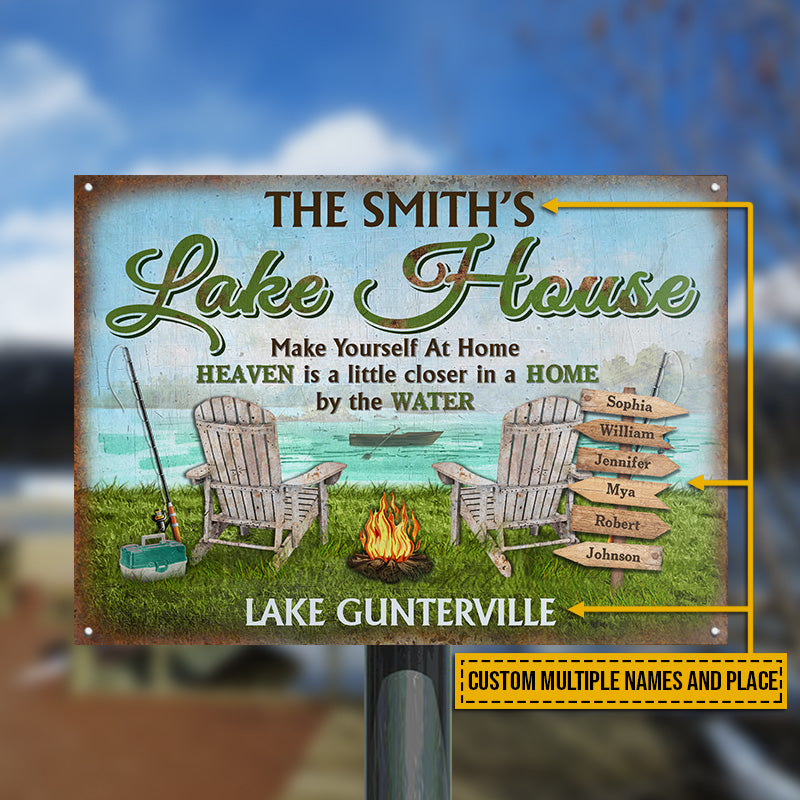 Lake House Make Yourself At Home Custom Classic Metal Signs