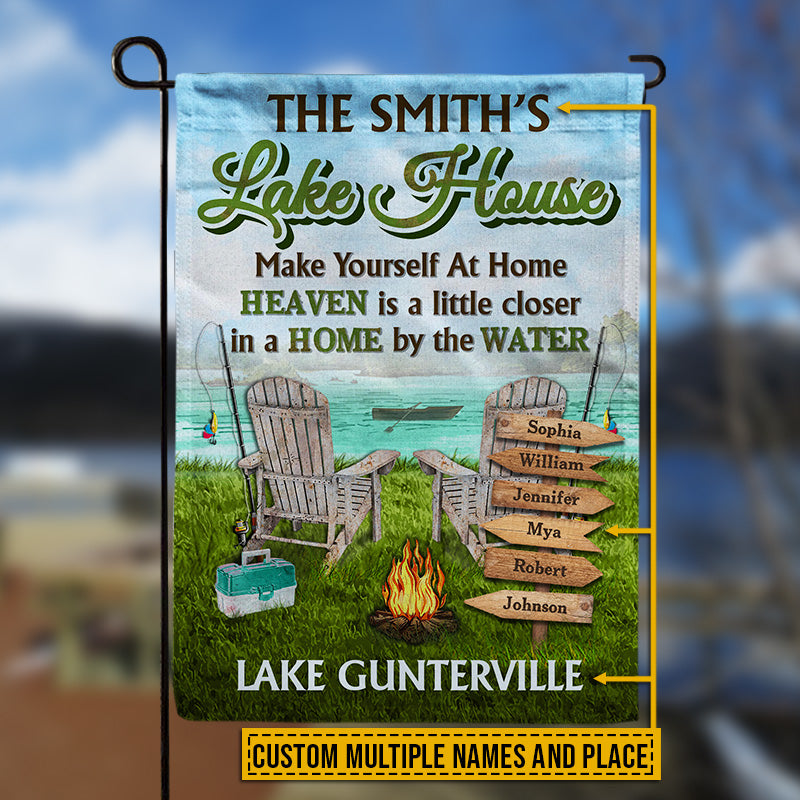 Lake House Make Yourself At Home Custom Flag - Wander Prints™