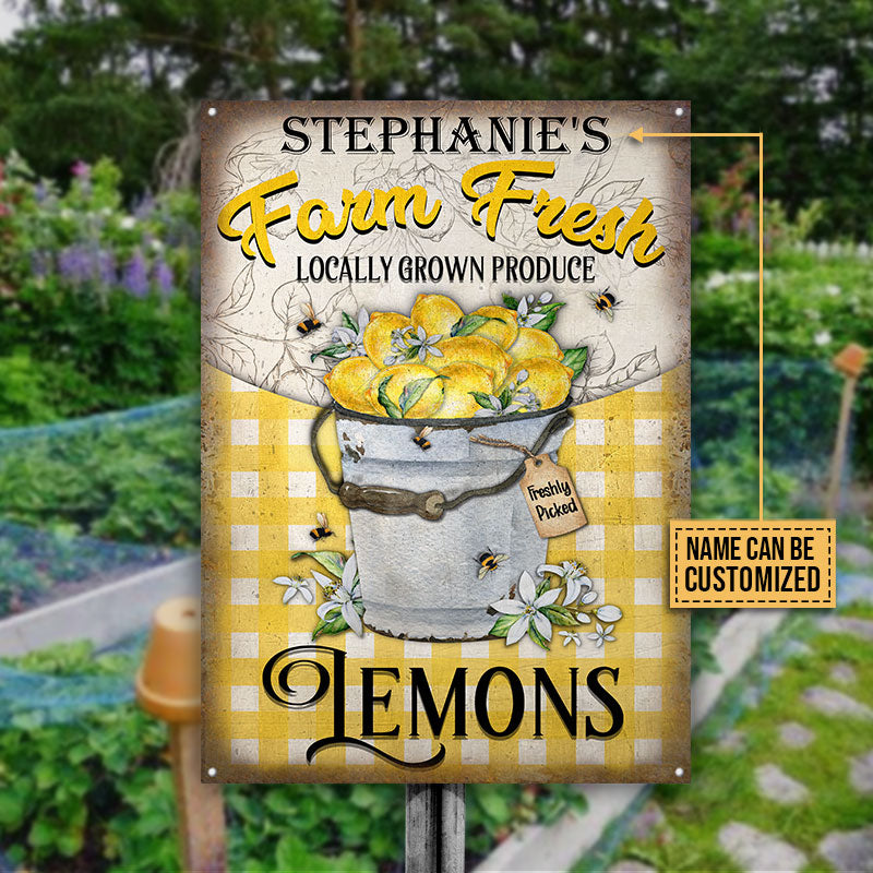 Lemon Farm Fresh Custom Classic Metal Signs