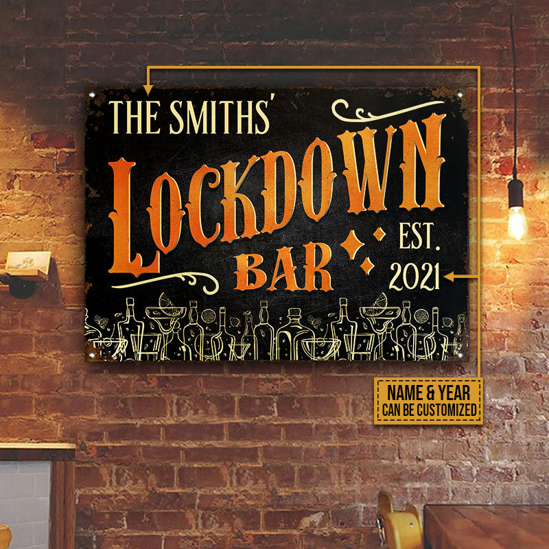 Lockdown Bar Custom Classic Metal Signs, Bar Decor, Home Bar ...
