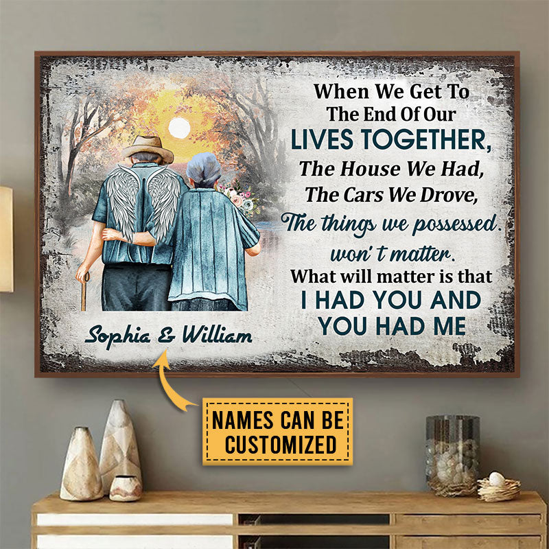 Memorial Gift Old Couple Husband Wife When We Get Custom Poster, Widow, Sympathy, Loss Of Husband, Wall Pictures, Wall Art, Wall Decor