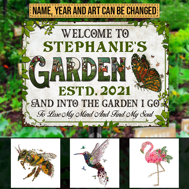 Personalized Vintage Honey Bee Garden Decorative Custom Metal Sign