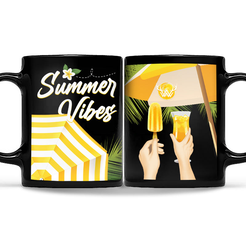 Summer Vibes Black Mug - Summer Drinkware Collection