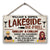 Bar & Grill Where The Neighbors - Lake House Decor - Personalized Custom Wood Rectangle Sign
