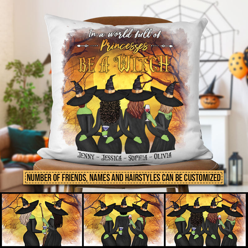Witch Bestie Be A Witch Custom Pillow, BFF Gift, Best Friend Witch, Halloween Decor