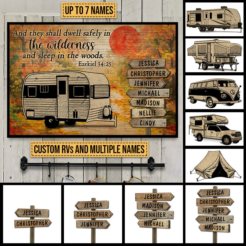 Autumn Camping Sleep In The Woods Custom Poster, Camping Decoration, Camping Gift, Fall Gift