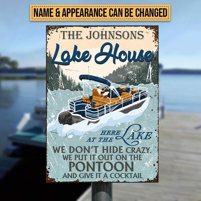 Personalized Pontoon Boat Couple Poster, Lake House Pontoon Boat Poster