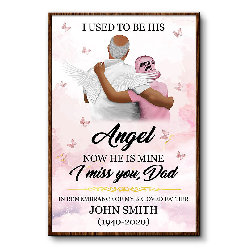 His Angel Father And Daughter - Memorial Gift - Personalized Custom Poster