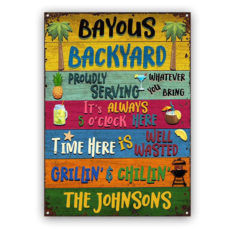 Bayous Backyard - Personalized Custom Classic Metal Signs